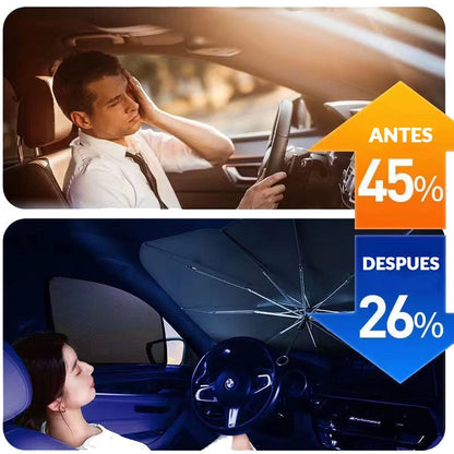 Sombrilla Plegable Auto: ¡Frescura y Protección al Instante!
