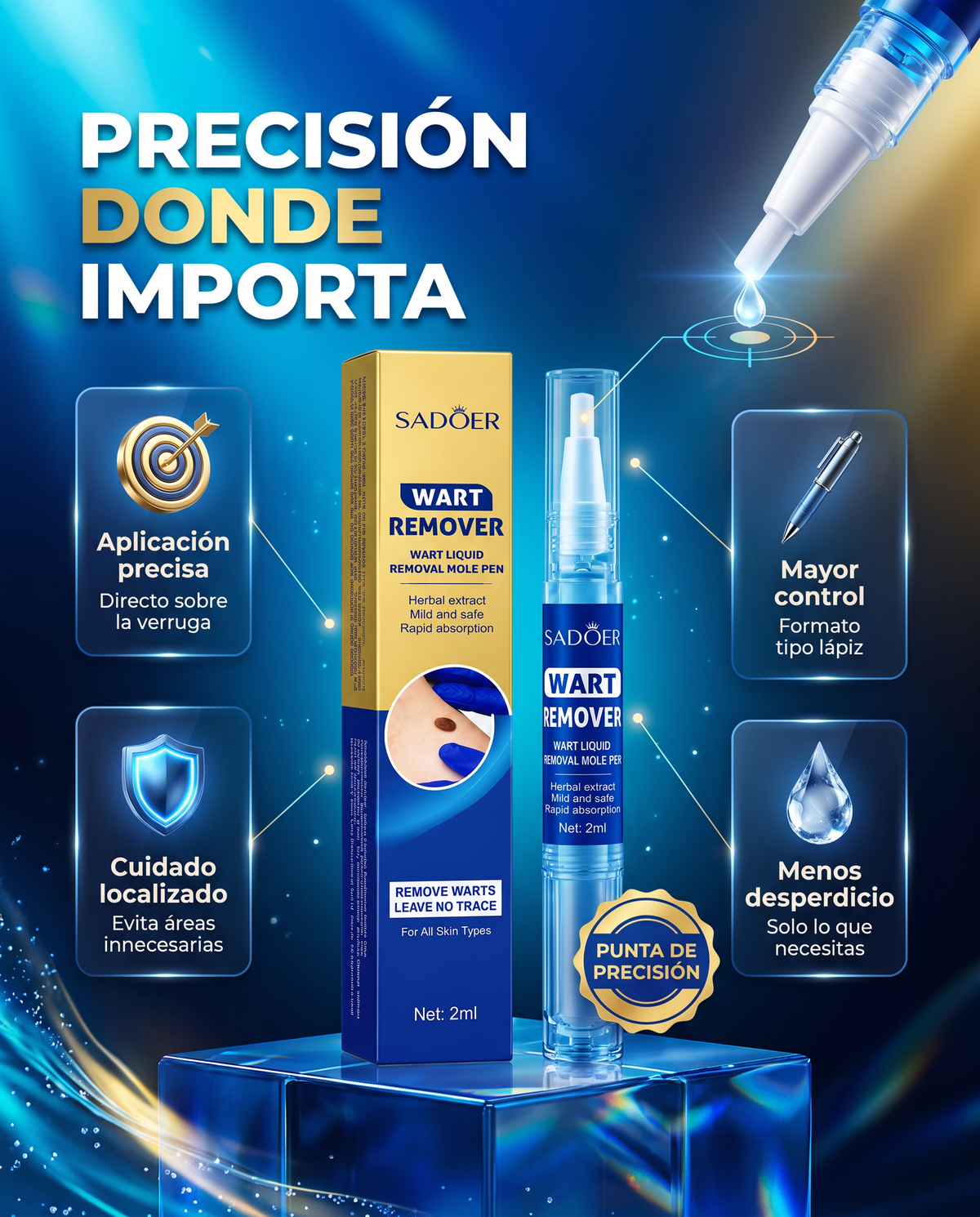 WartClear Precision™ Lápiz Eliminador de Verrugas y Lunares ✨