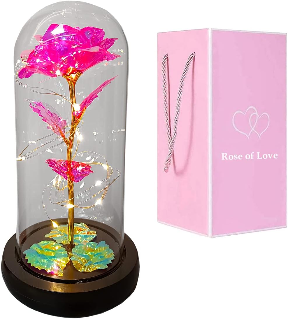✨ EternaLuz™ – Rosa Eterna con Luces LED