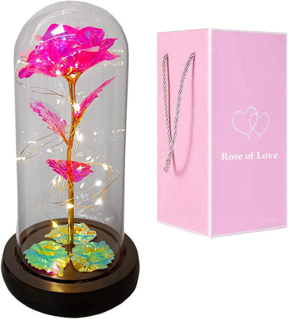 ✨ EternaLuz™ – Rosa Eterna con Luces LED