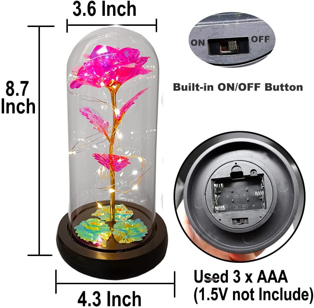 ✨ EternaLuz™ – Rosa Eterna con Luces LED