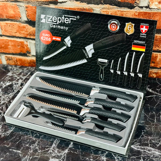 Zepter™ Knife Set 6pcs – Corte Preciso Antiadherente