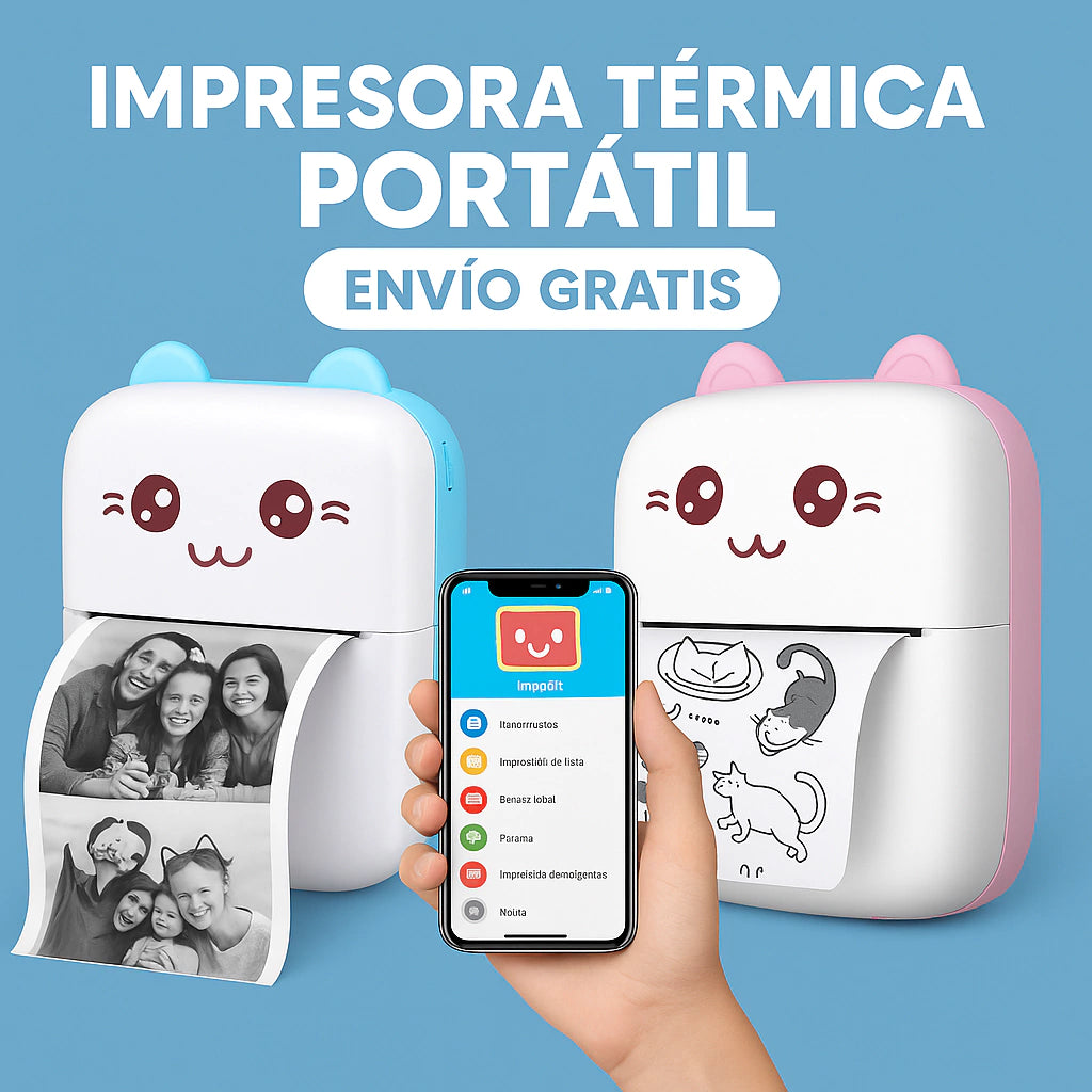 Mini Impresora Térmica Portátil Recargable + ENVIO GRATIS