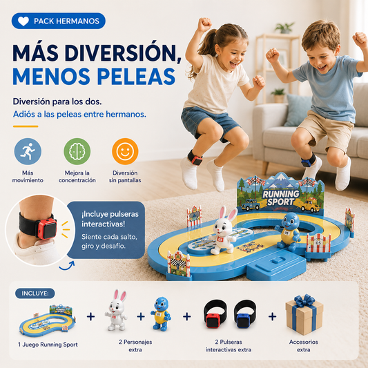 "Carrera Interactiva, Diversión sin pantallas para niños con energía infinita"