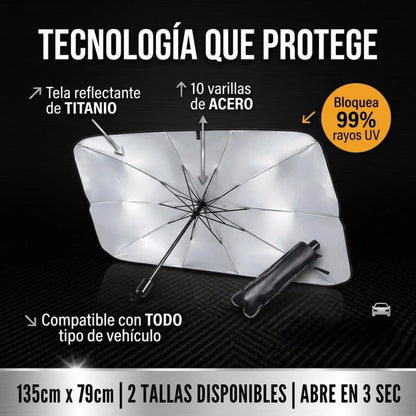 Sombrilla Plegable Auto: ¡Frescura y Protección al Instante!