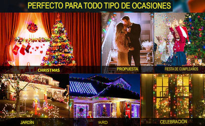 LUCES NAVIDEÑAS CON PANEL SOLAR LED
