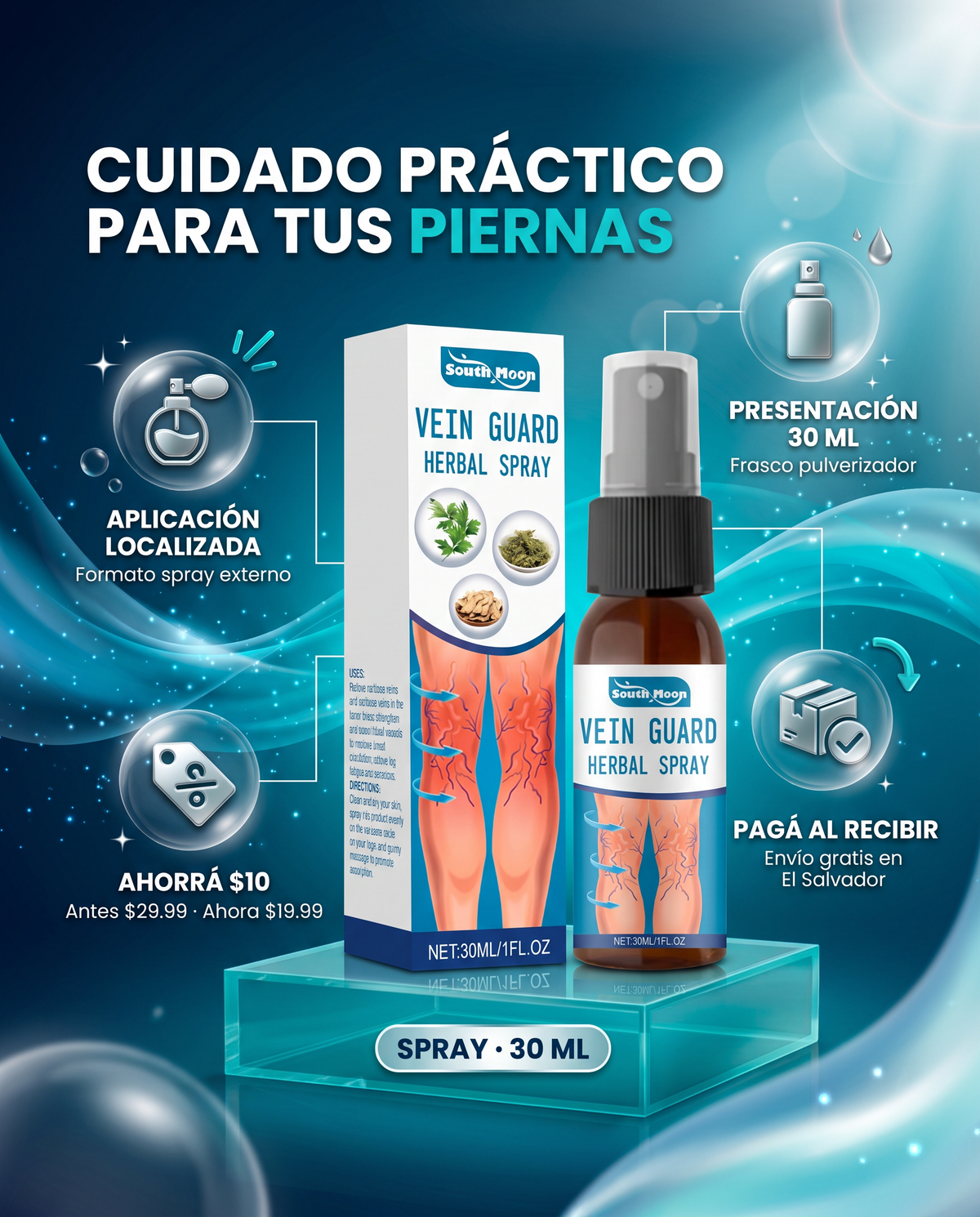 VeinoRelief™ Spray para Varices y Arañitas.